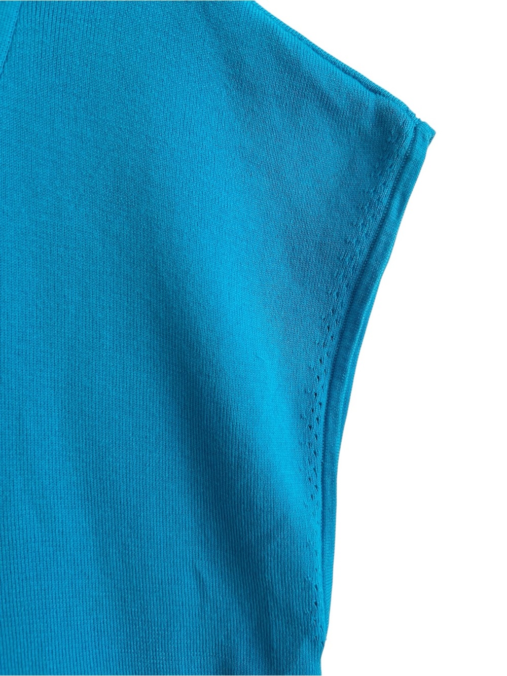 Talbot’s Turquoise Cotton Cap Sleeve Sweater XL - Picture 3 of 5